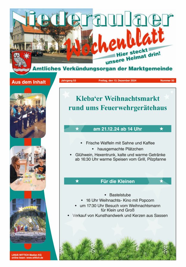 Niederaulaer Wochenblatt Titelblatt 50/2024