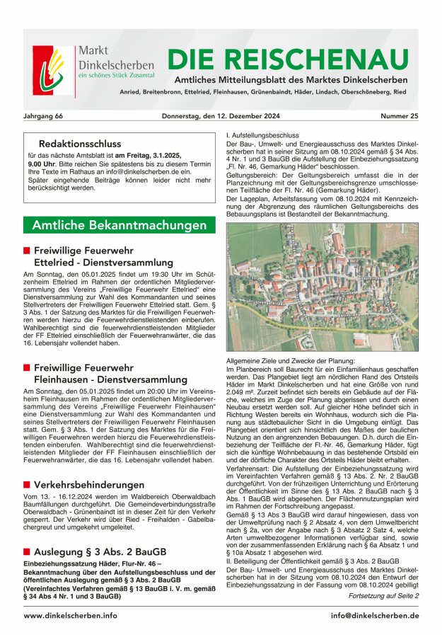 Die Reischenau Titelblatt 25/2024