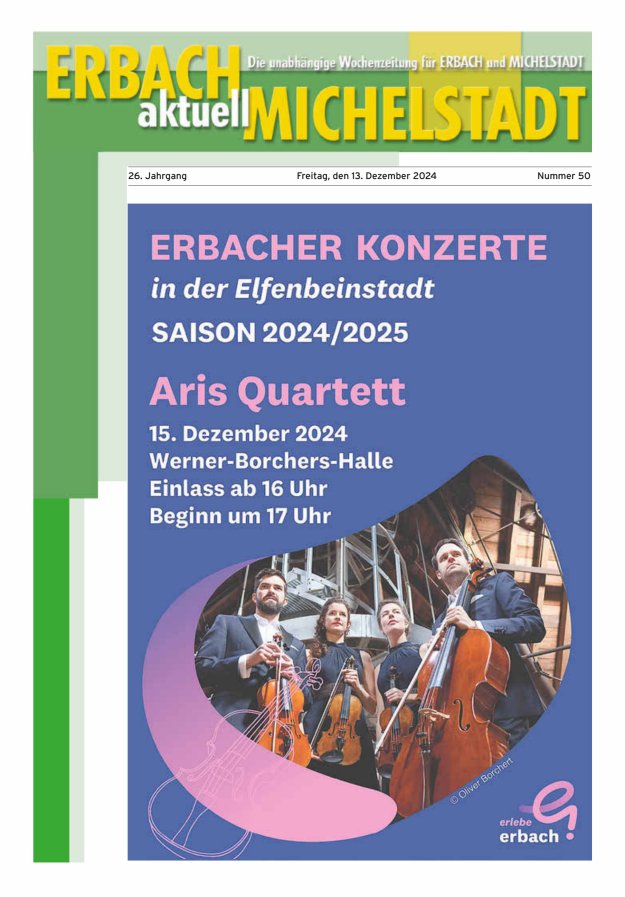 Erbach-Michelstadt aktuell Titelblatt 50/2024