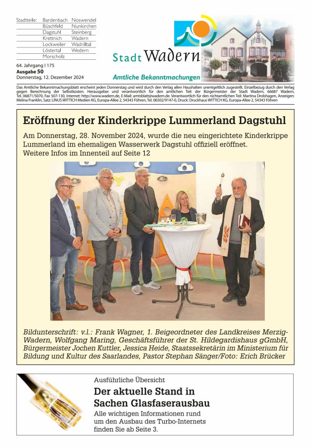 Stadt Wadern Titelblatt 50/2024