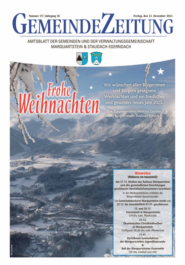 Marquartsteiner und Staudach-Egerndacher Nachrichten Titelblatt 25/2024