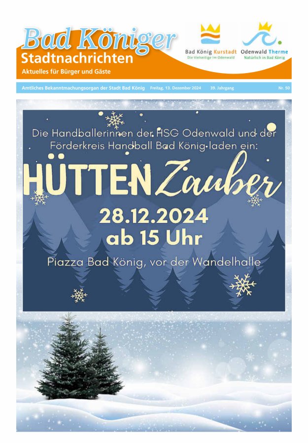 Bad Königer Stadtnachrichten und Badeblatt Titelblatt 50/2024