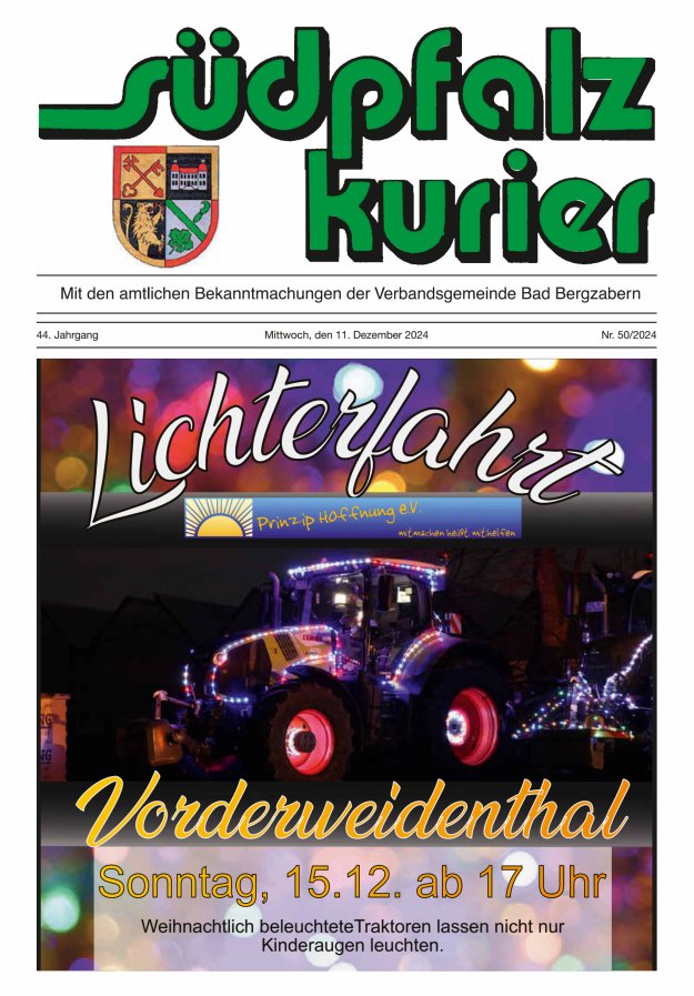 Südpfalz Kurier - VG Bad Bergzabern Titelblatt 50/2024