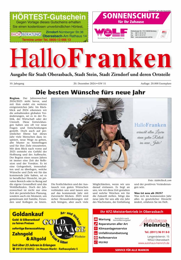 Hallo Franken Fürther Umland Titelblatt 12/2024