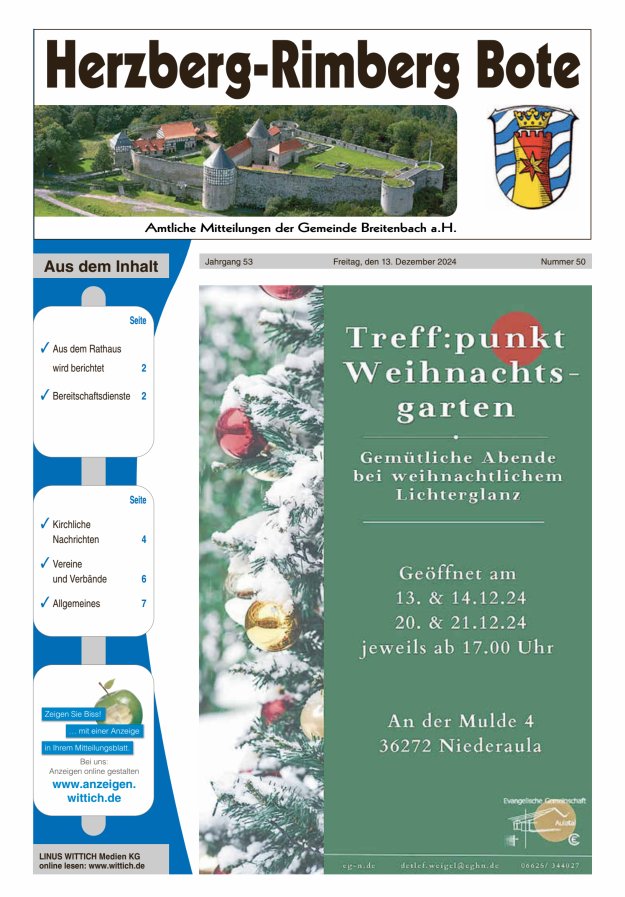 Herzberg-Rimberg Bote Titelblatt 50/2024