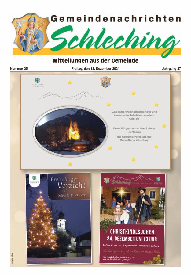 Gemeindenachrichten Schleching Titelblatt 25/2024