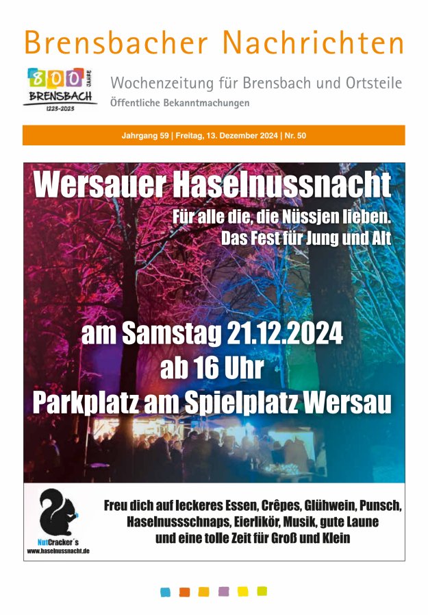 Brensbacher Nachrichten Titelblatt 50/2024