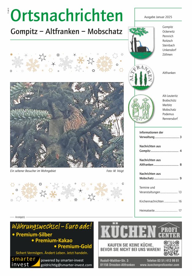 Ortsnachrichten Gompitz - Altfranken - Mobschatz Titelblatt 12/2024