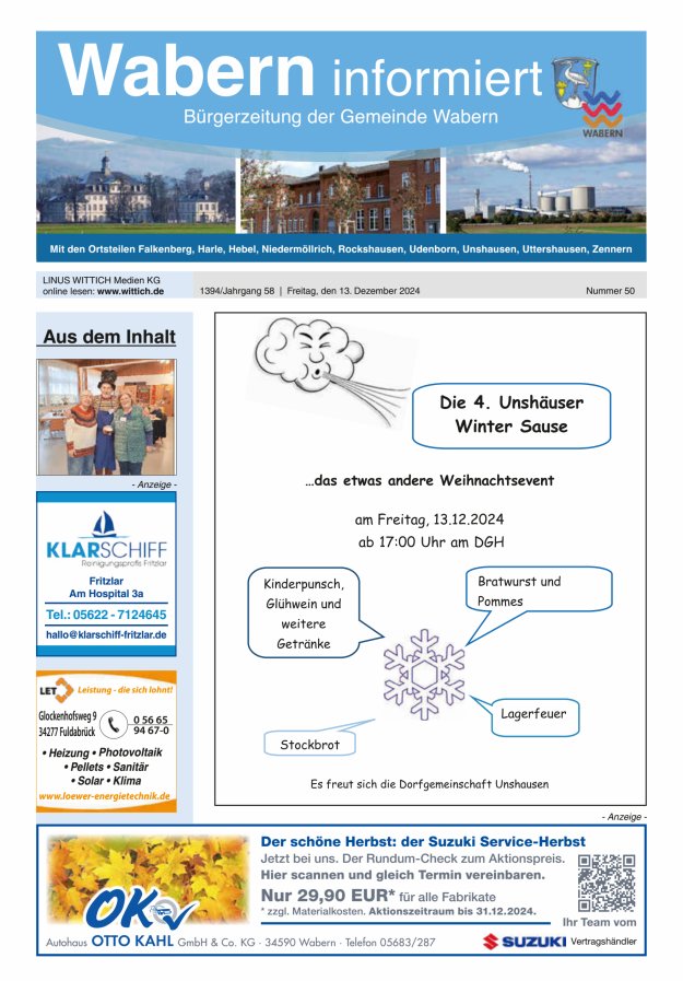 Wabern informiert Titelblatt 50/2024