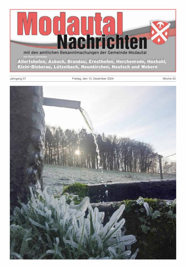 Modautal-Nachrichten Titelblatt 50/2024
