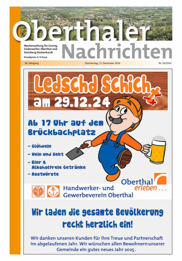 Oberthaler Nachrichten Titelblatt 50/2024
