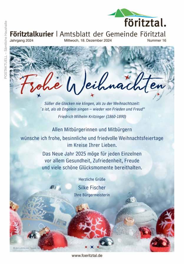 Amtsblatt der Gemeinde Föritztal Titelblatt 16/2024