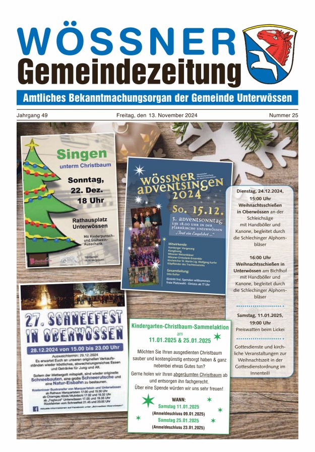 Wössner Gemeindezeitung Amtliches Bekanntmachungsorgan der Gemeinde Unterwössen Titelblatt 25/2024