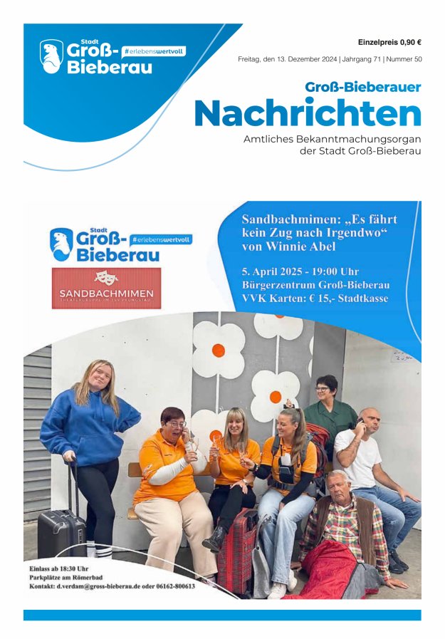 Groß-Bieberauer Nachrichten Titelblatt 50/2024