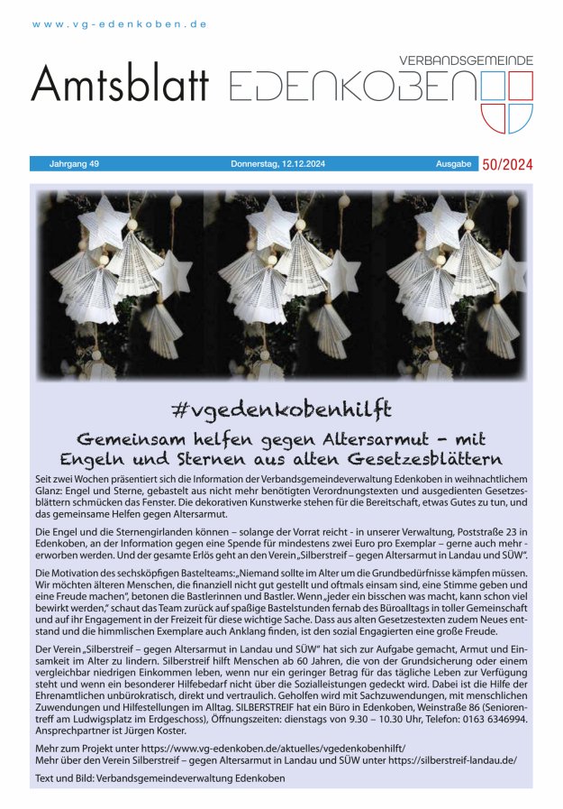 Amtsblatt VG Edenkoben Titelblatt 50/2024