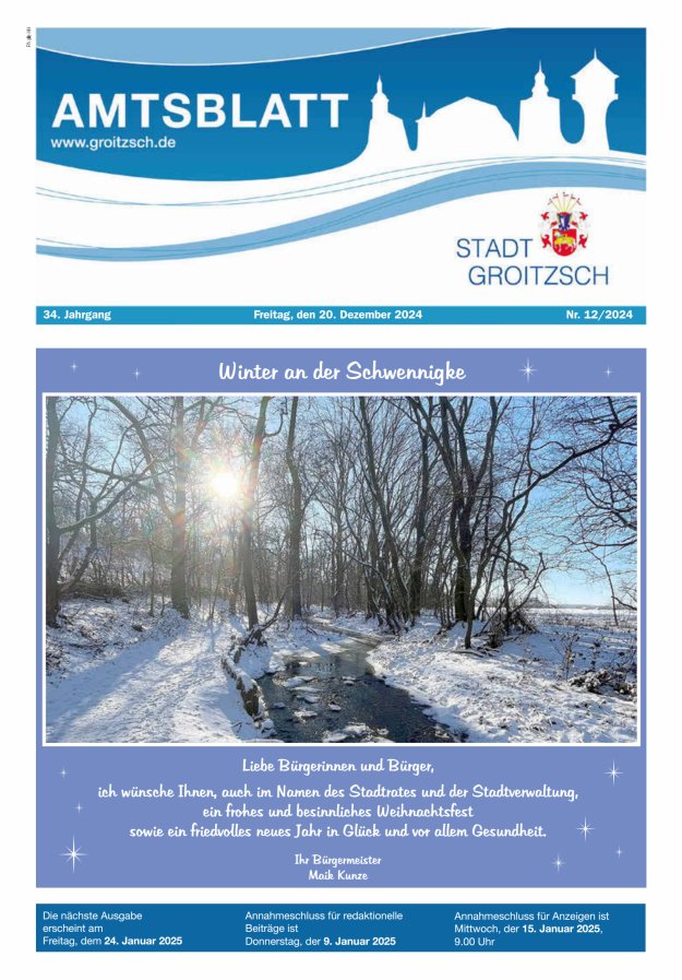 Amtsblatt Stadt Groitzsch Titelblatt 12/2024