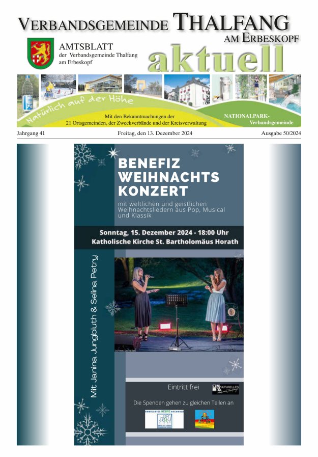 Thalfang aktuell - Amtsblatt VG Thalfang Titelblatt 50/2024