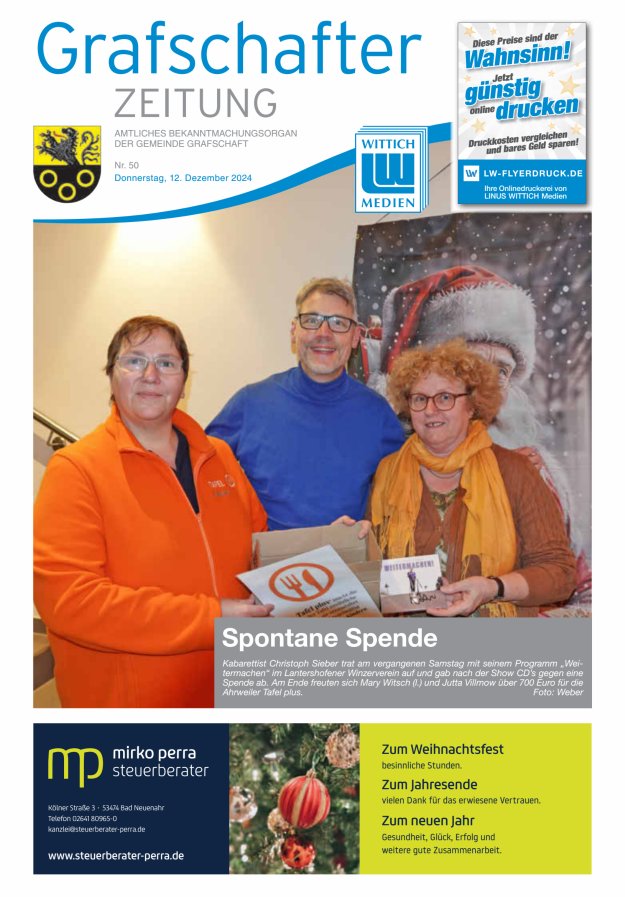 Grafschafter Zeitung Titelblatt 50/2024