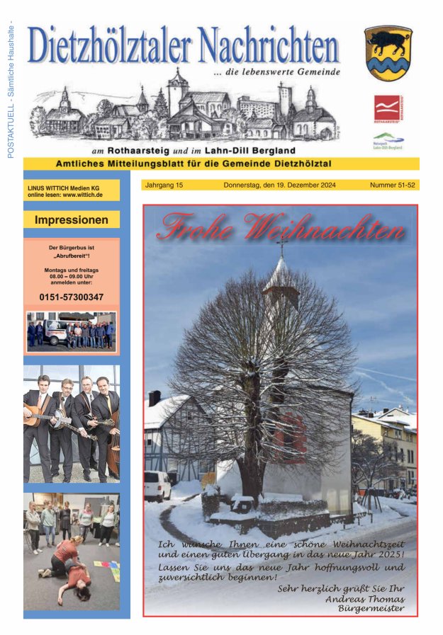 Dietzhölztaler Nachrichten Titelblatt 51/2024