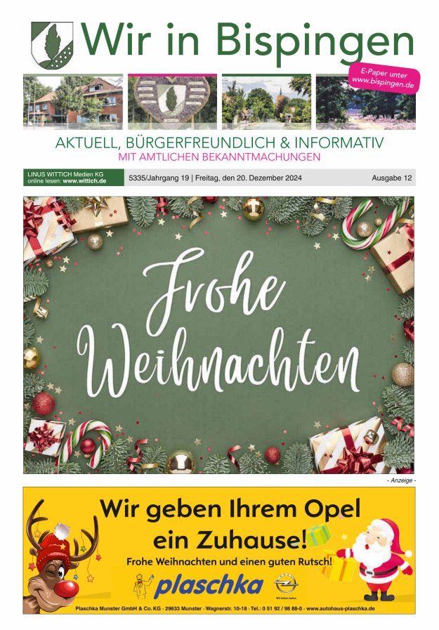 Wir in Bispingen Titelblatt 12/2024