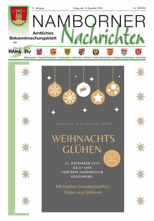 Namborner Nachrichten Titelblatt 50/2024