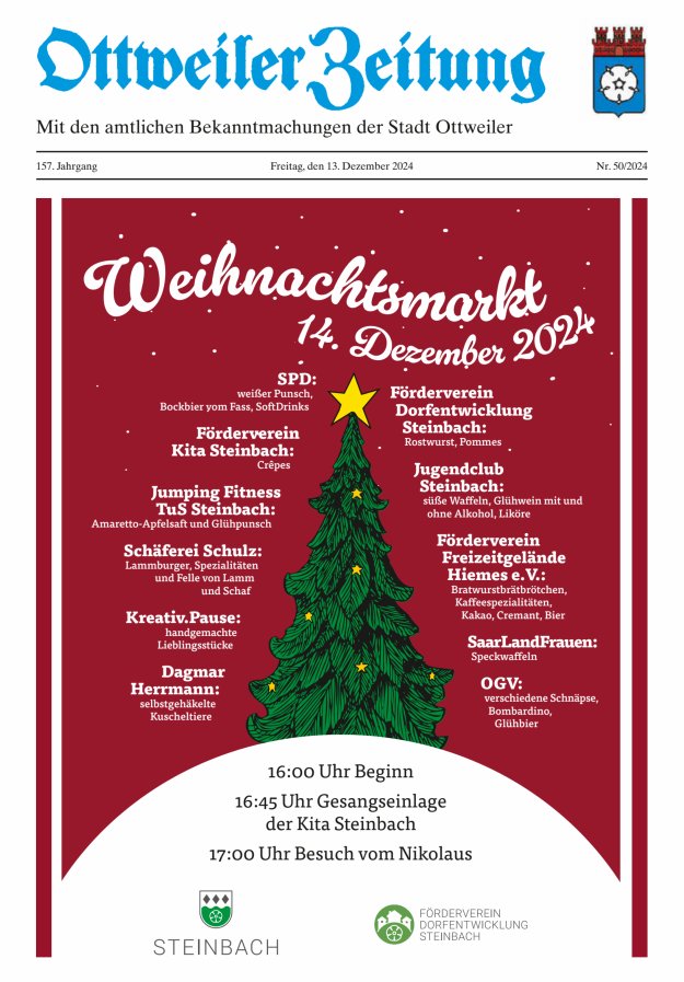 Ottweiler Zeitung Titelblatt 50/2024
