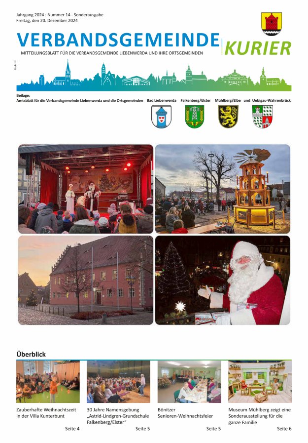 Verbandsgemeindekurier - Mitteilungsblatt für die Verbandsgemeinde Liebenwerda Titelblatt 14/2024
