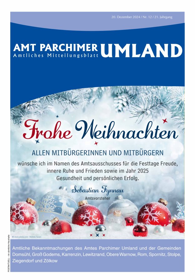 Amt Parchimer Umland Titelblatt 12/2024