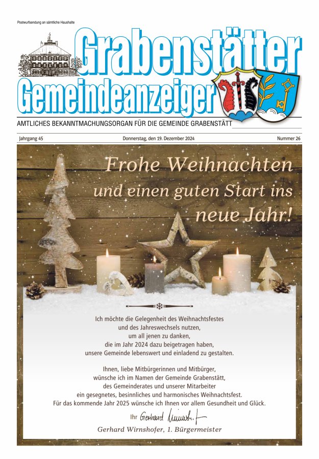 Grabenstätter Gemeindeanzeiger Titelblatt 26/2024