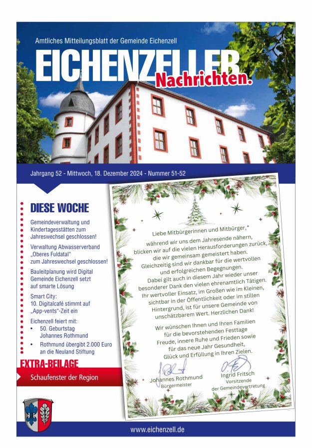 Amtliches Mitteilungsblatt der Gemeinde Eichenzell Titelblatt 51/2024