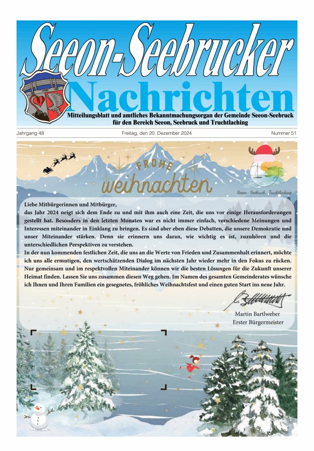 Seeon-Seebrucker Nachrichten Titelblatt 51/2024