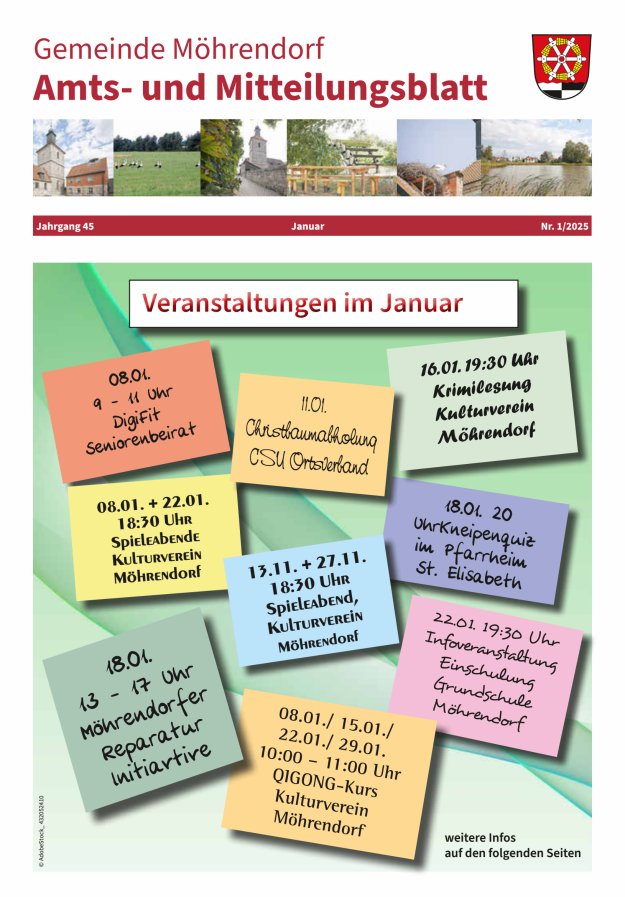 Amts- und Mitteilungsblatt Gemeinde Möhrendorf Titelblatt 01/2024
