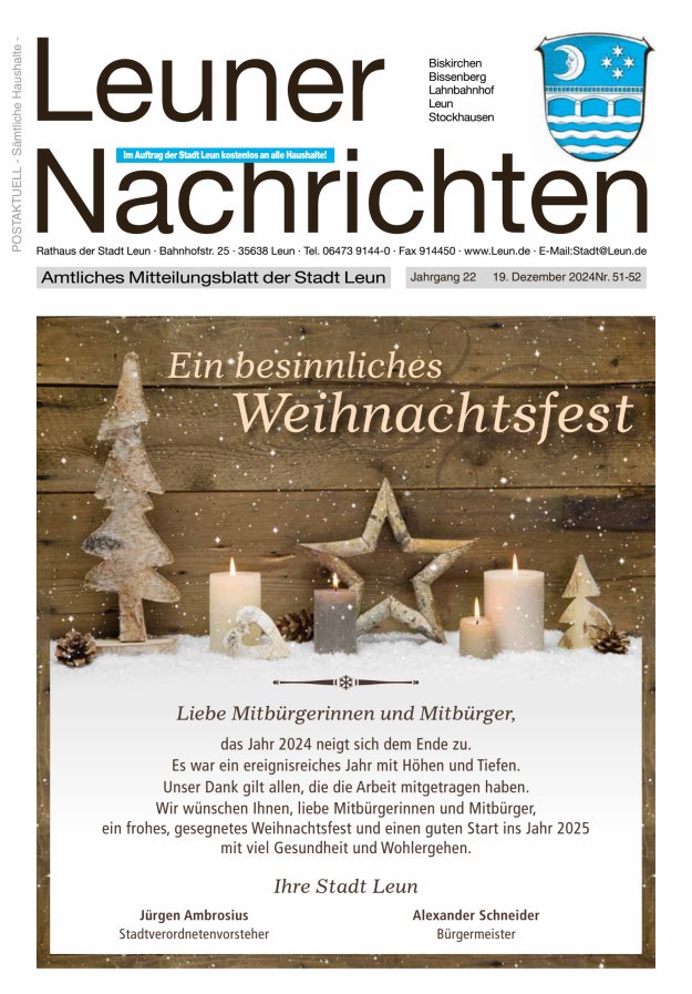 Leuner Nachrichten Titelblatt 51/2024