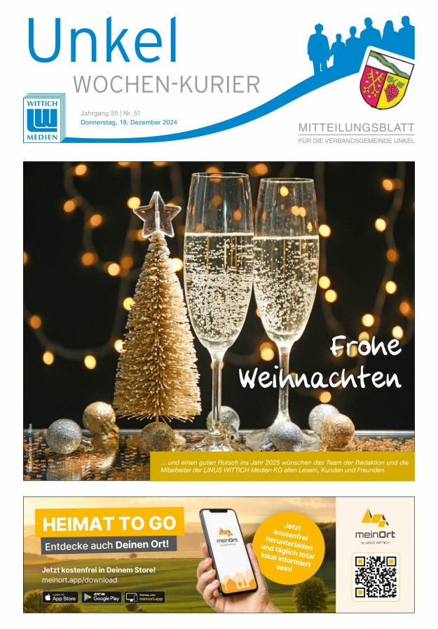 Wochen-Kurier Verbandsgemeinde Unkel Titelblatt 51/2024