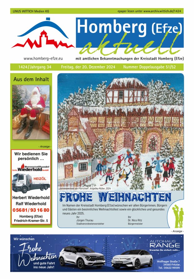 Homberg Efze aktuell Titelblatt 51/2024