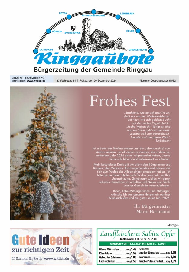 Ringgaubote Titelblatt 51/2024