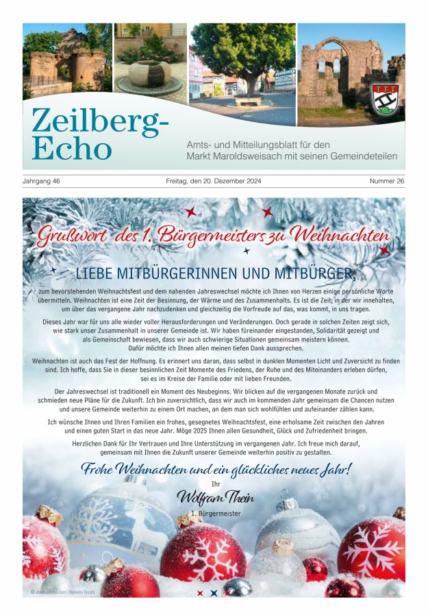 Zeilberg-Echo Titelblatt 26/2024