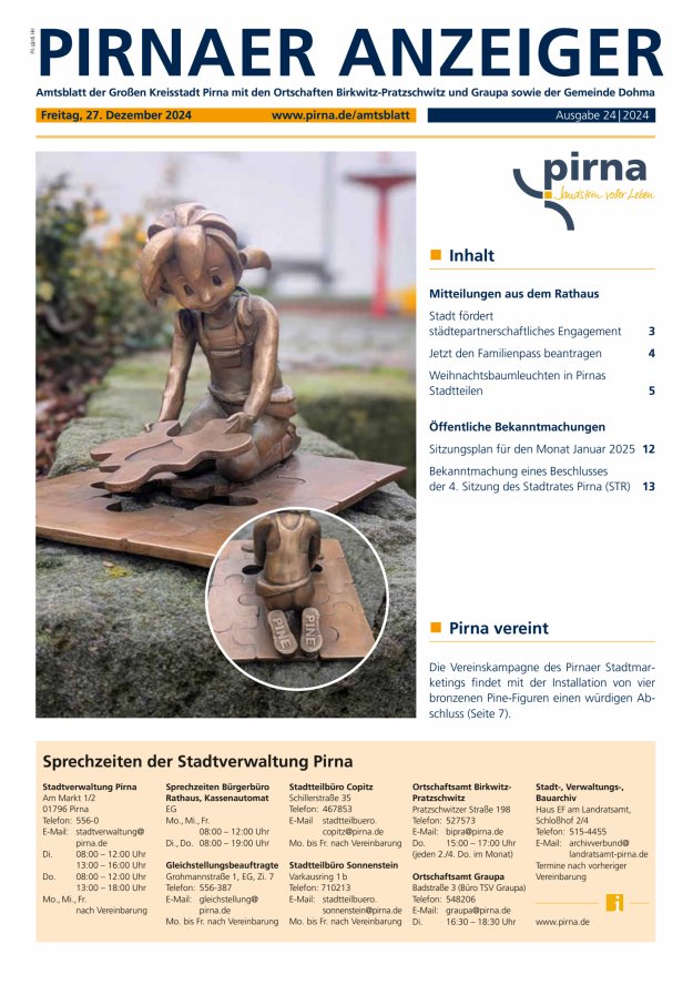 Pirnaer Anzeiger Titelblatt 25/2024