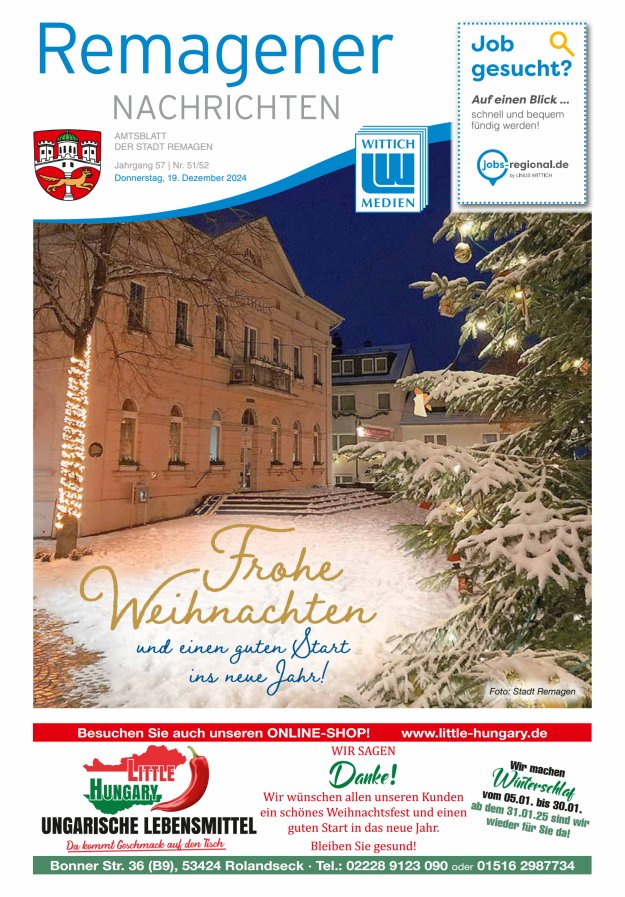 Remagener Nachrichten Titelblatt 51/2024