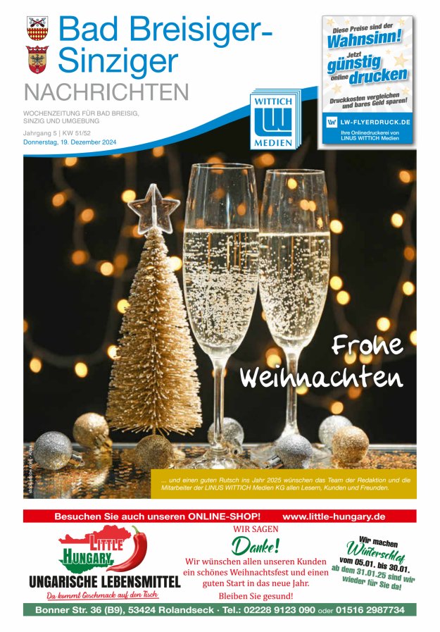 Bad Breisiger-Sinziger Nachrichten Titelblatt 51/2024