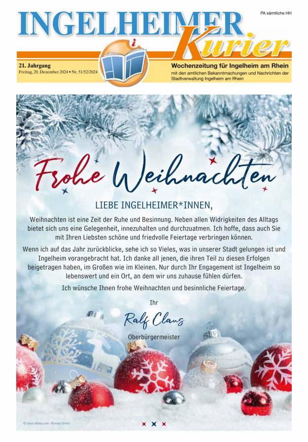 Ingelheimer Kurier Titelblatt 51/2024
