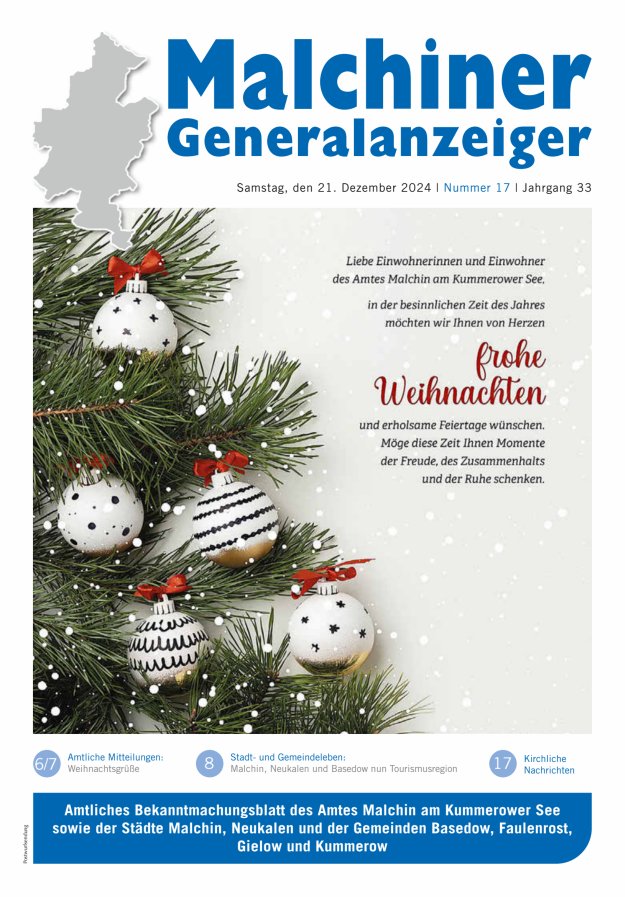 Malchiner Generalanzeiger Titelblatt 17/2024