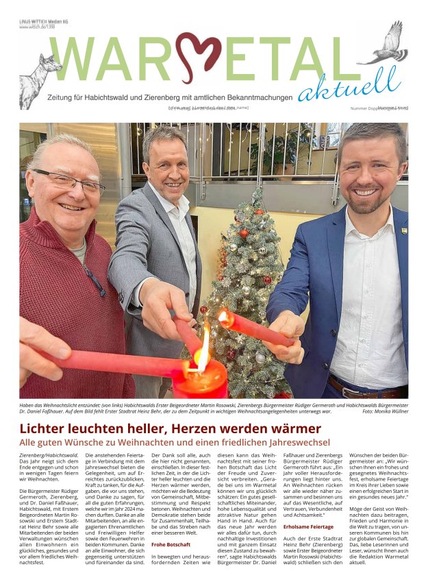 Warmetal aktuell (Habichtswald + Zierenberg) Titelblatt 51/2024