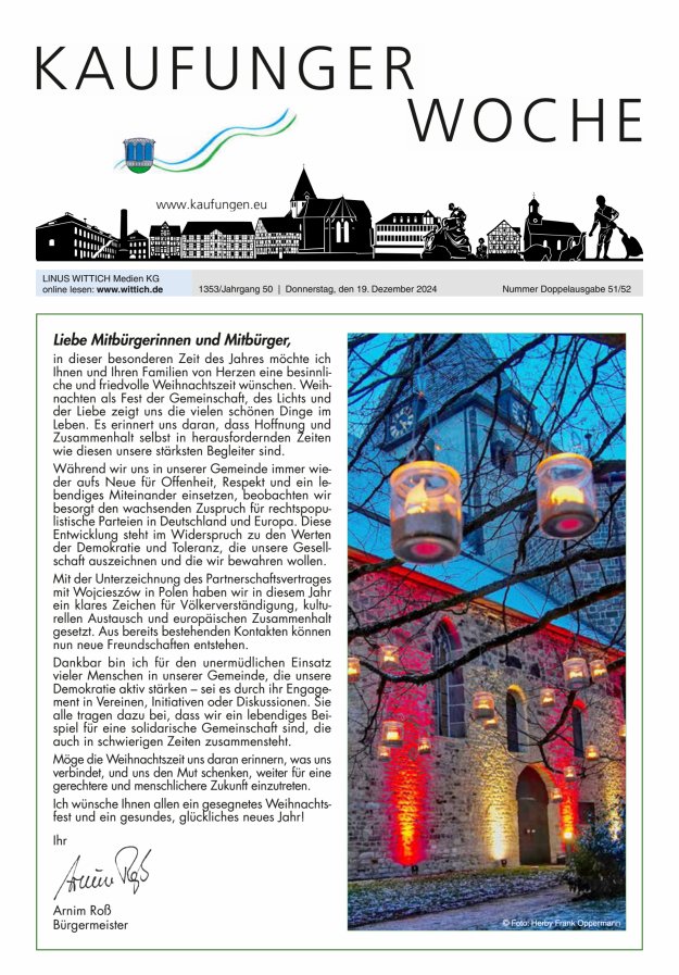 Kaufunger Woche Titelblatt 51/2024