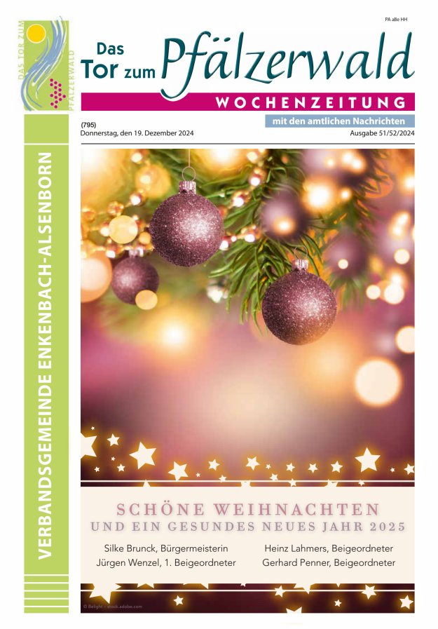 Das Tor zum Pfälzer Wald - VG Enkenbach-Alsenborn Titelblatt 51/2024