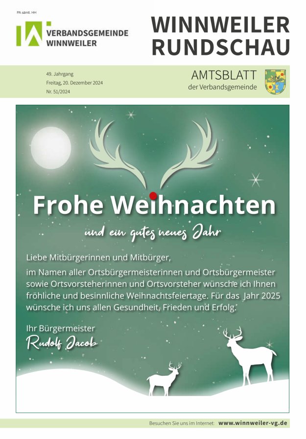 Winnweiler Rundschau Titelblatt 51/2024