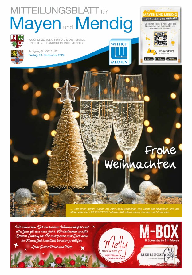 Mitteilungsblatt für Mayen und Mendig Titelblatt 51/2024
