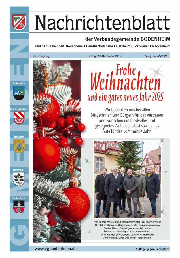 Nachrichtenblatt der VG Bodenheim              Titelblatt 51/2024