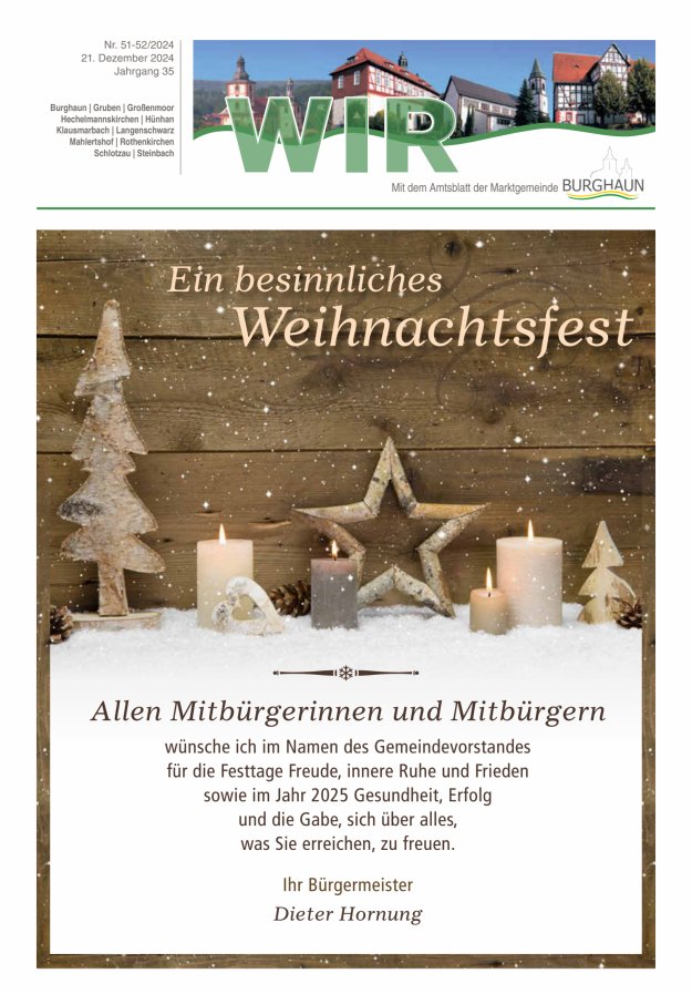 WIR - mit Amtsblatt der Marktgemeinde Burghaun Titelblatt 51/2024