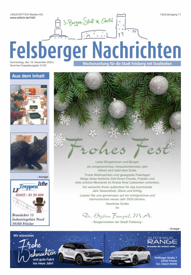 Felsberger Nachrichten Titelblatt 51/2024